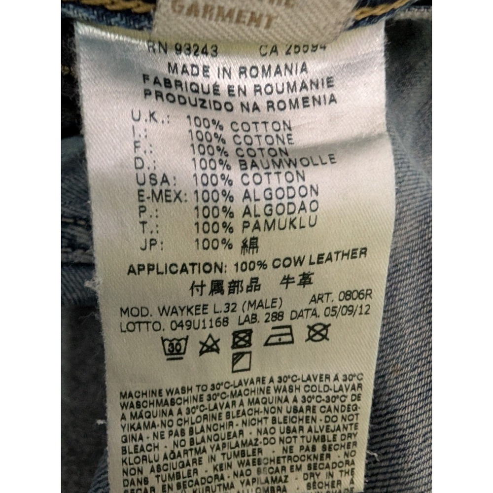 Diesel Industry Distressed Light Wash Jeans Mens 31 Y2K 0806R Waykee Straight - Picture 10 of 16
